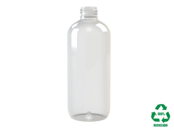 Frasco rPET100 300ml M5 cilíndrico 24/410 transparente