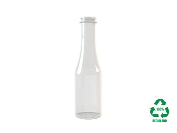 Garrafa rPET100 200ml M3 cilíndrica 29-21 transparente